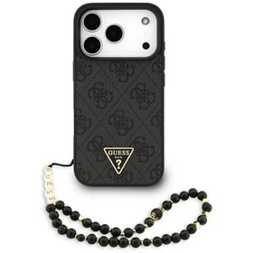 GUESS futerał do IPHONE 17 Pro kompatybilny z MagSafe GUHMP17LP4TSDPPSK (4G PU W/ Strap Triangle Logo) czarny