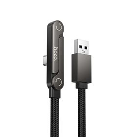 Kabel z podstawką USB A do USB C Hoco 3A 1,2 m U150 Exquisite czarny