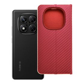 Etui z klapką na Xiaomi Redmi NOTE 14 PRO 5G / 14 PRO PLUS 5G Luna Book Carbon czerwone
