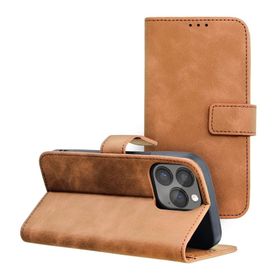 Etui z klapką na iPhone 13 PRO Tender Book brązowe