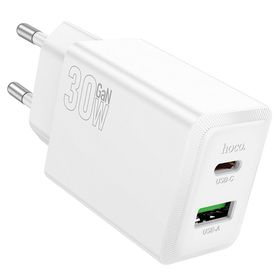 Ładowarka sieciowa do telefonu Hoco USB A + USB C QC3.0 PD AFC 3A 30W N71 biała