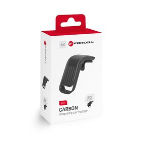 Uchwyt na telefon do samochodu uniwersalny Forcell F-Grip Carbon B060 do kratki czarny