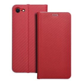 Etui z klapką na iPhone 7 / 8 / SE 2020 / SE 2022 Luna Book Carbon czerwone