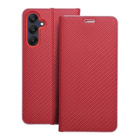 Etui z klapką na Samsung A25 5G Luna Book Carbon czerwone