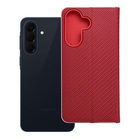 Etui z klapką na Samsung A57 5G Luna Book Carbon czerwone