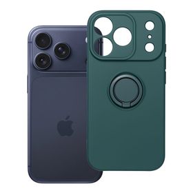 Etui na iPhone 17 Pro / 18 Pro (low camera edge) Silicone Ring zielone