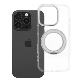 Etui na iPhone 16 PRO Frame Circle Stand zgodne z MagSafe transparentne