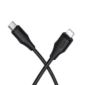 Kabel USB C do Lightning Hoco 27W silikonowy 1 m X124 czarny