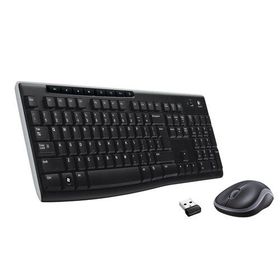Zestaw bezprzewodowy klawiatura QWERTY + myszka Logitech MK270 czarny