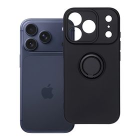 Etui na iPhone 17 Pro / 18 Pro (low camera edge) Silicone Ring czarne