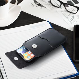 Etui wsuwane na telefon skórzane wsuwka z klapką do Huawei Mate 20X Royal rozmiar 3XL czarne