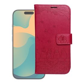 Etui z klapką na Samsung A57 5G Mezzo Book koty czerwone