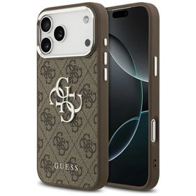 GUESS futerał do IPHONE 17 Pro Max GUHCP17XP4G4SMCW (4G PU Leather Case with Big 4G and Classic Logo and Silver Metal Camera Frame) brązowy