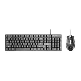ART zestaw klawiatura przewodowa USB A QWERTY podświetlana + myszka przewodowa USB A podświetlana AK-50 czarny
