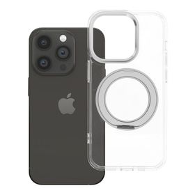 Etui na iPhone 14 PRO Frame Circle Stand zgodne z MagSafe transparentne