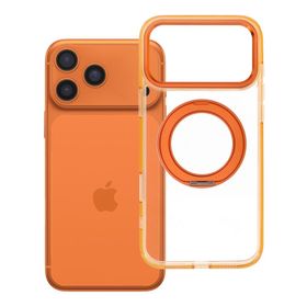 Etui na iPhone 17 Pro Max / 18 Pro Max (low camera edge) Frame Circle Stand zgodne z MagSafe pomarańczowe