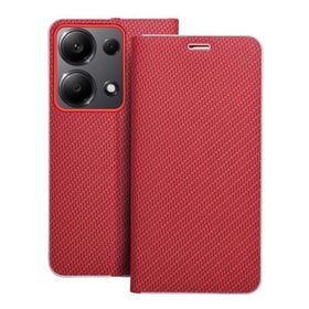 Etui z klapką na Xiaomi Redmi NOTE 13 PRO 4G / Poco M6 PRO 4G Luna Book Carbon czerwone