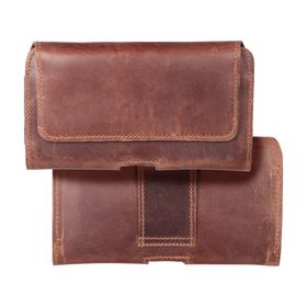 Etui na telefon skórzane na pasek poziome do Samsung A21s / S20 ULTRA / S21 ULTRA / A70 / A71 / Xiaomi Redmi 9 / Huawei P SMART PRO Royal Crazy Horse rozmiar 2XL brązowe