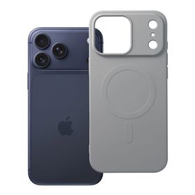 Etui na iPhone 17 Pro Max / 18 Pro Max (low camera edge) Silicone Mag Cover zgodne z MagSafe (big hole) tytanowy