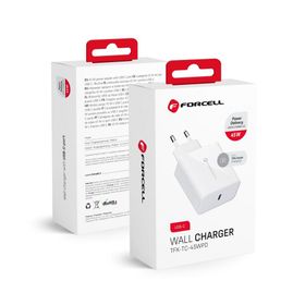 Ładowarka sieciowa do telefonu Forcell F-Energy USB C QC4.0 PD 3A 45W TFK-TC-45WPD biała