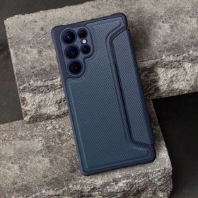 Etui z klapką na Samsung A12 / M12 Razor Book niebieskie