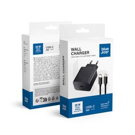 Ładowarka sieciowa do telefonu Blue Star USB C QC3.0 PD 3A 20W + kabel USB C do Lightning TFB-TC-20WPD czarna