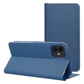 Etui z klapką na iPhone 17 PRO / 18 PRO Luna Book Carbon niebieskie