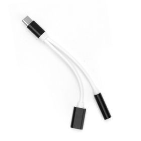 Adapter AUX 2w1 Typ C (męski) do Typ C (żeński) / Jack 3,5 mm (żeński) czarny