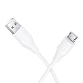 Kabel USB A do USB C Hoco 3A silikonowy 1 m X124 biały