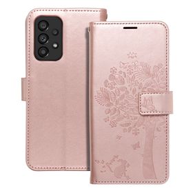 Etui z klapką na Samsung A53 5G Mezzo Book drzewo złoto-różowe