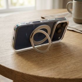 Etui na iPhone 17 Frame Circle Stand zgodne z MagSafe transparentne