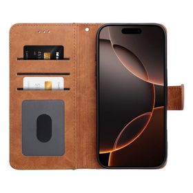Etui z klapką na iPhone 16 PLUS Jeans Book szare
