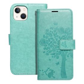 Etui z klapką na iPhone 13 Mezzo Book drzewo zielone