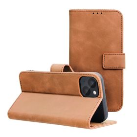 Etui z klapką na iPhone 14 Tender Book brązowe