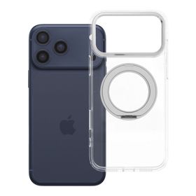 Etui na iPhone 17 Pro Max / 18 Pro Max (low camera edge) Frame Circle Stand zgodne z MagSafe transparentne