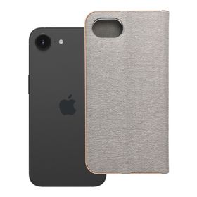 Etui z klapką na iPhone 16e (SE 4 2025) Luna Book Gold srebrne