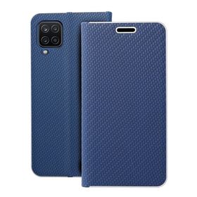 Etui z klapką na Samsung A12 / M12 Luna Book Carbon niebieskie