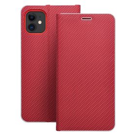 Etui z klapką na iPhone 11 Luna Book Carbon czerwone