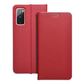 Etui z klapką na Samsung S20 FE / S20 FE 5G Luna Book Carbon czerwone