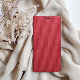 Etui z klapką na Samsung S26 PLUS Luna Book Carbon czerwone
