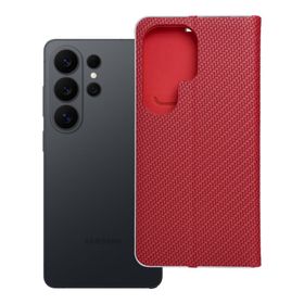 Etui z klapką na Samsung S26 ULTRA Luna Book Carbon czerwone