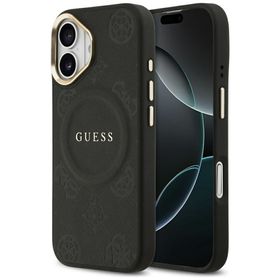 GUESS futerał do IPHONE 17 kompatybilny z MagSafe GUHMP17SPSAMSECK (PU W/ Peony Hot Stamp) czarny