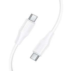 Kabel USB C do USB C Hoco 3A 60W silikonowy 1 m X124 biały