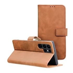 Etui z klapką na Samsung S22 ULTRA Tender Book brązowe