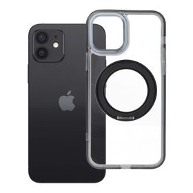 Etui na iPhone 12 Frame Circle Stand zgodne z MagSafe czarne