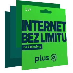 Karta Startowa PLUS 5zł internet bez limitu