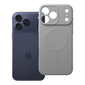 Etui na iPhone 17 Pro Max / 18 Pro Max (low camera edge) Silicone Mag Cover zgodne z MagSafe (camera protection) tytanowy