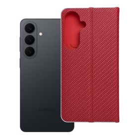 Etui z klapką na Samsung S26 PLUS Luna Book Carbon czerwone