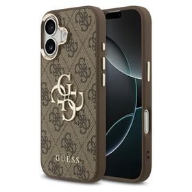 GUESS futerał do IPHONE 17 GUHCP17S4GMGCBR (PU W/ Big 4G Classic Logo) złoto brązowy