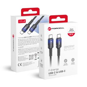 Kabel USB C do USB C Forcell F-Energy QC4.0 PD 3A 60W Gradient 1 m C354 czarny 0INT